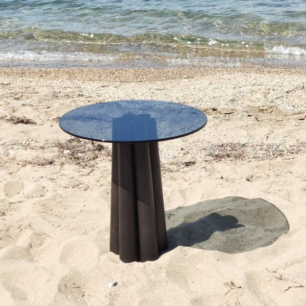 Table basse Thales 50 cm - Gris fonc/noir