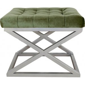 Pouf Capraz - Argent/vert olive