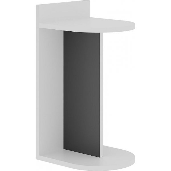 Dom sidobord 32 x 32 cm - Vit/antracit