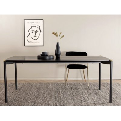Pelle matbord i svartbetsad ek - 190x90 cm + Mbelvrdskit fr textilier