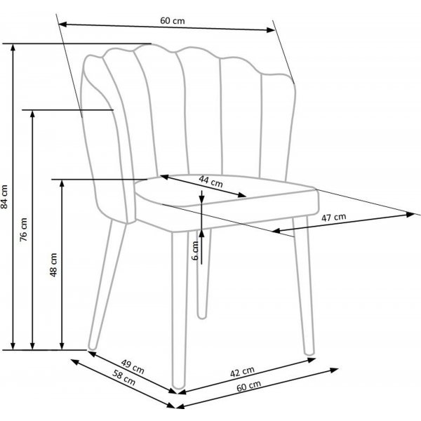 Chaise de salle à manger Cadeira 386 - Gris Chaise de salle à manger Cadeira 386 - Gris