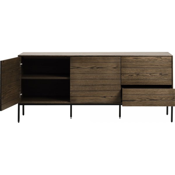 Buffet Inez en chêne huilé marron - largeur 180 cm Buffet Inez en chêne huilé marron - largeur 180 cm