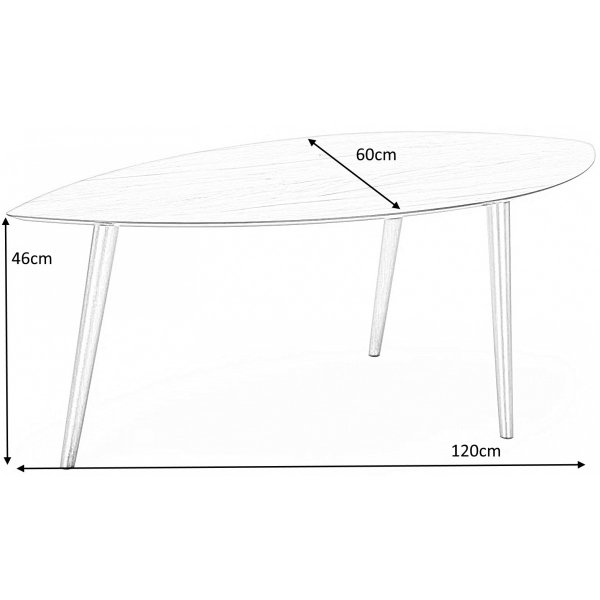 Olmec soffbord 120x 60 cm - Vit