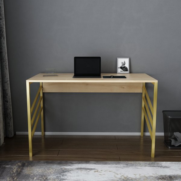 Josephine skrivbord 120 x 60 cm - Guld/ek Josephine skrivbord 120 x 60 cm - Guld/ek