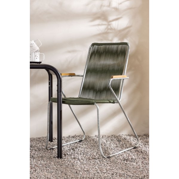 Borneo utematgrupp med 2 st Bois stolar - Svart/Grn