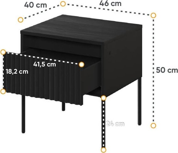 Trend nachtkastje - Zwart Trend nachtkastje - Zwart