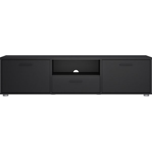 Banc mdia avec tiroirs - Noir