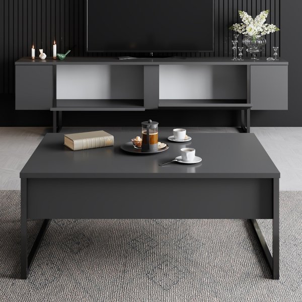 Meuble TV Lux - Anthracite/noir