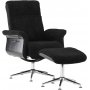 Hagn relaxfauteuil met voetenbank - Zwart / Chroom