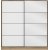 Kapusta garderob med spegeldrr, 180 x 52 x 190 cm - Brun/vit