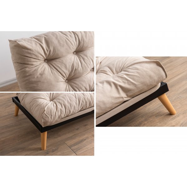 Saki 3-sits bddsoffa - Cream