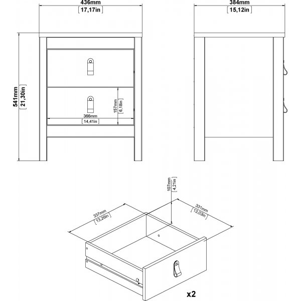 Nachtkastje Madrid - Zwart