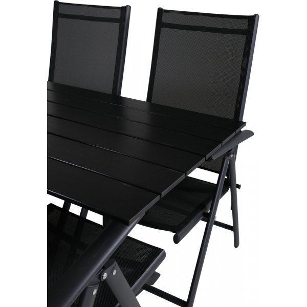 Denver utematgrupp med 4 st Break stolar - Svart