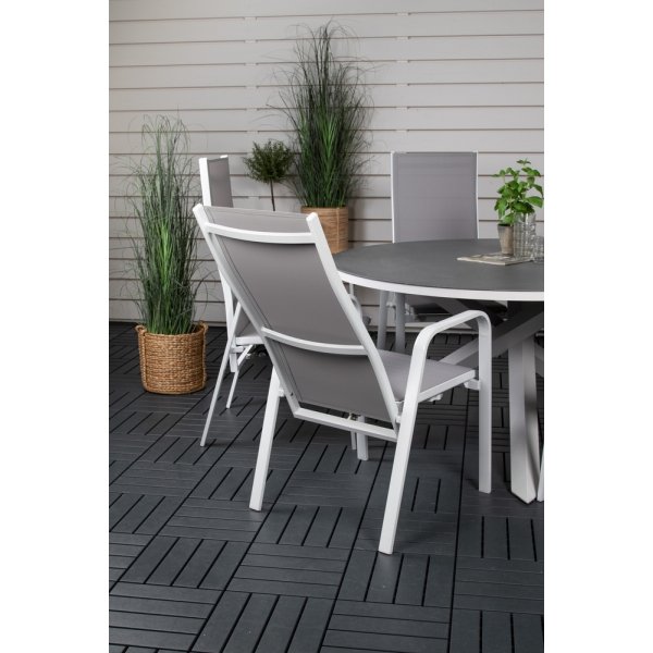 Copacabana utematgrupp med 6 st Copacabana stolar - Grå/Vit Copacabana utematgrupp med 6 st Copacabana stolar - Grå/Vit