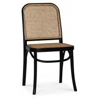 Indiana böjträ stol med rottingsits - Svart / Rotting
