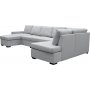 Solna stor U-soffa med frvaring 367 cm - Ljusgr