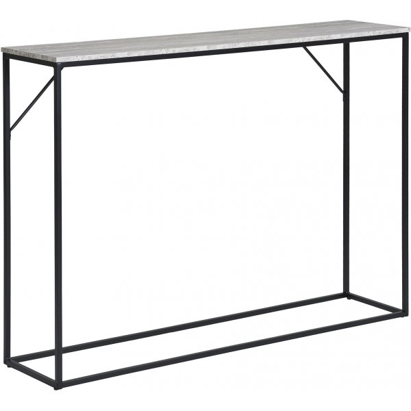 Table console blanche 110 x 26 cm - Travertin/noir Table console blanche 110 x 26 cm - Travertin/noir
