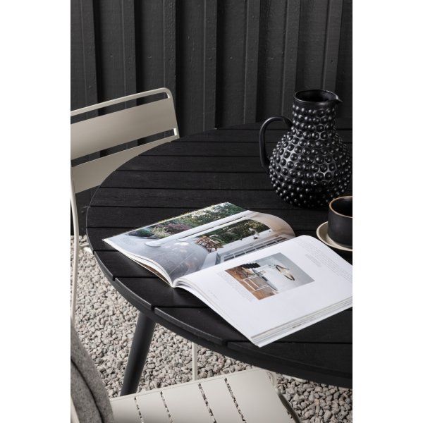 Break utematgrupp med 4 st Lina stolar - Beige/Svart Break utematgrupp med 4 st Lina stolar - Beige/Svart