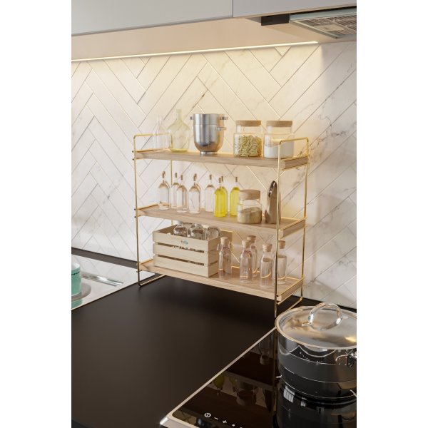 Masa vägghylla - Guld/brun Masa vägghylla - Guld/brun