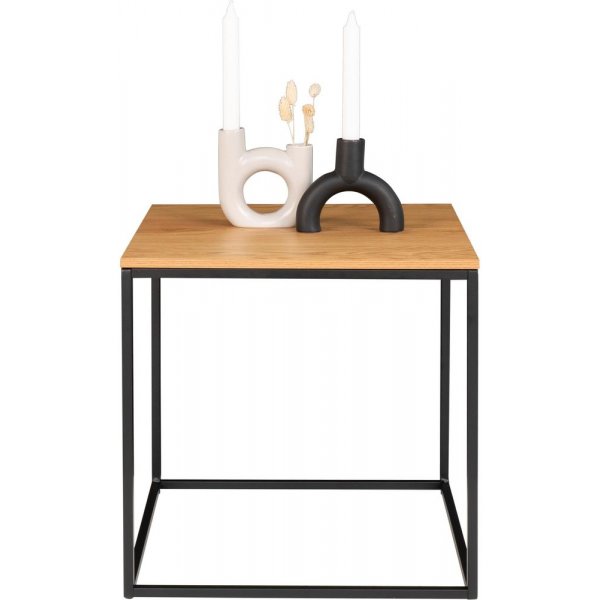 Table d'appoint blanche 45 x 45 cm - Noir/imitation chêne Table d'appoint blanche 45 x 45 cm - Noir/imitation chêne