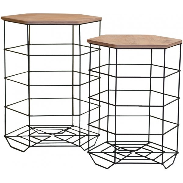 Ensemble table basse Cédric - Chêne/noir Ensemble table basse Cédric - Chêne/noir