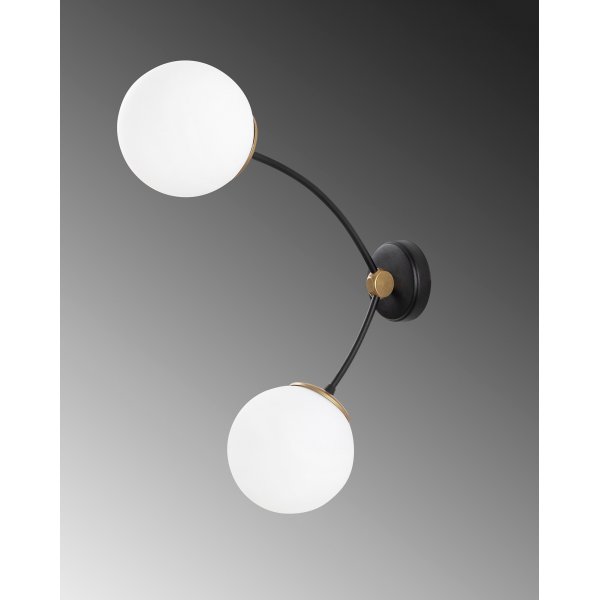 Kromozom wandlamp 3001 - Zwart/wit