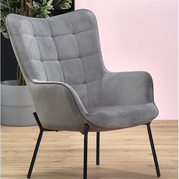Fauteuil Ingeborg - Gris/noir