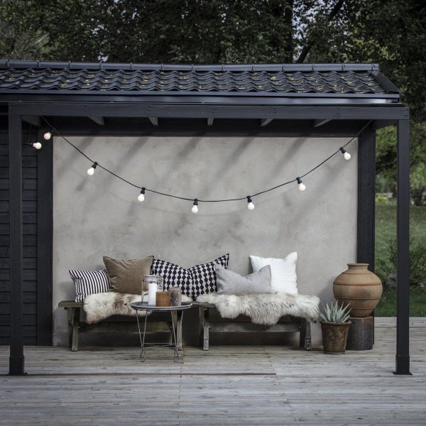 Guirlande lumineuse lumineuse pour extérieur - 7 m - Noir/clair Guirlande lumineuse lumineuse pour extérieur - 7 m - Noir/clair