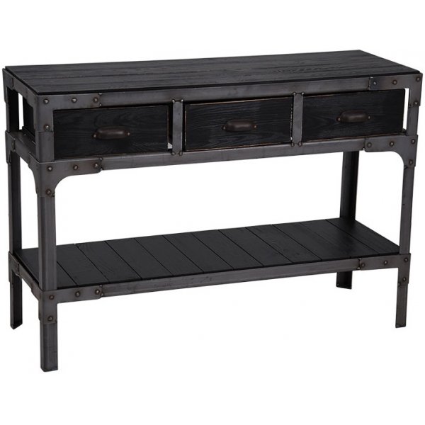 Factory Sideboard vintage - Svart / Metall + Textilskydd fr mbler