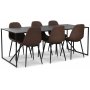 Atlantic matgrupp: Lazio bord + 6 st Atlantic Empire stolar brown PU