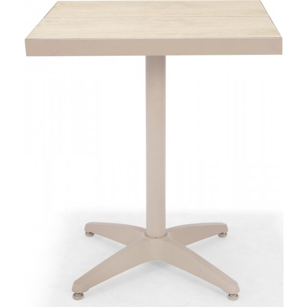 Urbanite cafgroep met tafel 63 x 63 cm en 2 stapelbare eetkamerstoelen - Beige