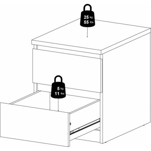 Naia sngbord 2 - Vit