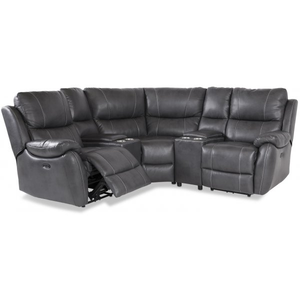 Enjoy Hollywood Biosoffa (hrnsoffa) - 3-sits (el) i grtt konstskinn + Mbelvrd Lderrengring