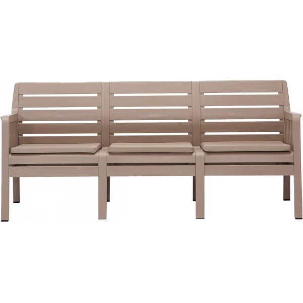 Groupe salon Lara avec canapé 3 places, 2 fauteuils et table - Cappuccino Groupe salon Lara avec canapé 3 places, 2 fauteuils et table - Cappuccino