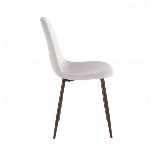 Olmo matbord 90 cm i valnt/svart med 2st Alfred matstol i Beige sammet och valnt ben