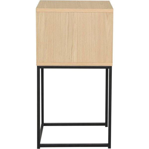 Chevet avec étagère Domino - Placage chêne pigmenté blanc Chevet avec étagère Domino - Placage chêne pigmenté blanc