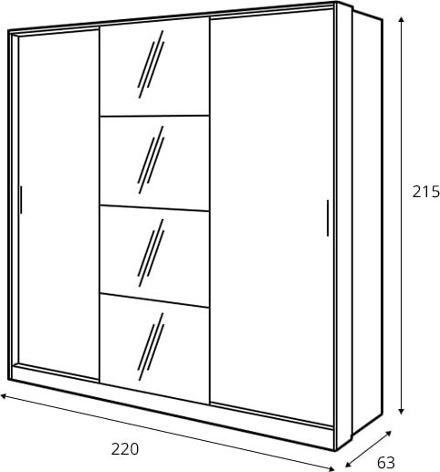 Dentro garderob 220x215 cm - Vit/stirling ek Dentro garderob 220x215 cm - Vit/stirling ek