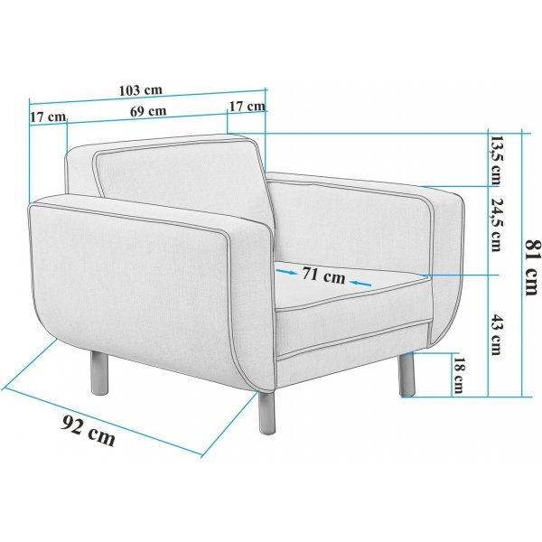 Fauteuil Berjer - Gris/noyer Fauteuil Berjer - Gris/noyer