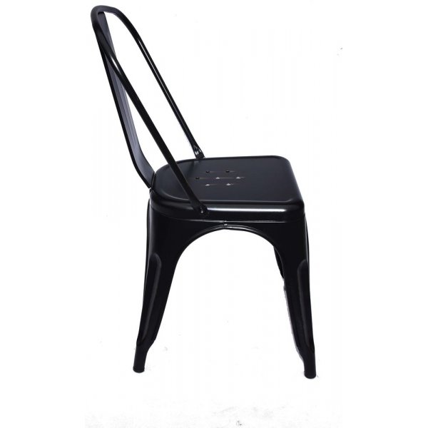 Matstol i metall svart