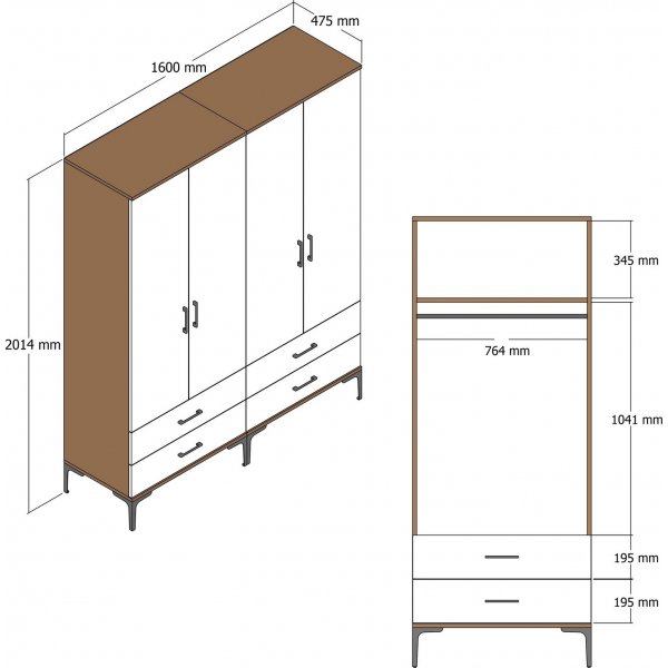Armoire Kumsal 14 Noyer