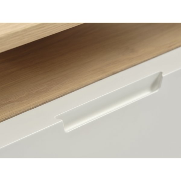 Banc TV Odessa en chêne huilé / blanc Banc TV Odessa en chêne huilé / blanc