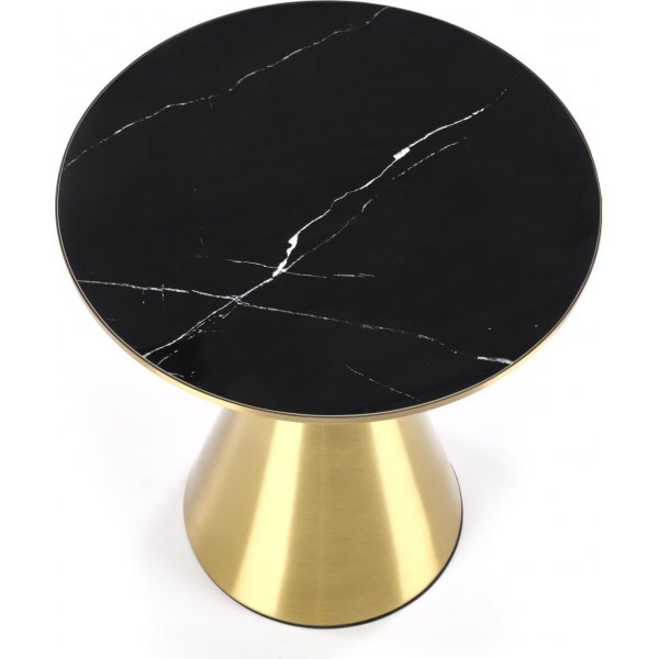 Tribeca soffbord Ø50 cm - Svart marmor/guld Tribeca soffbord Ø50 cm - Svart marmor/guld