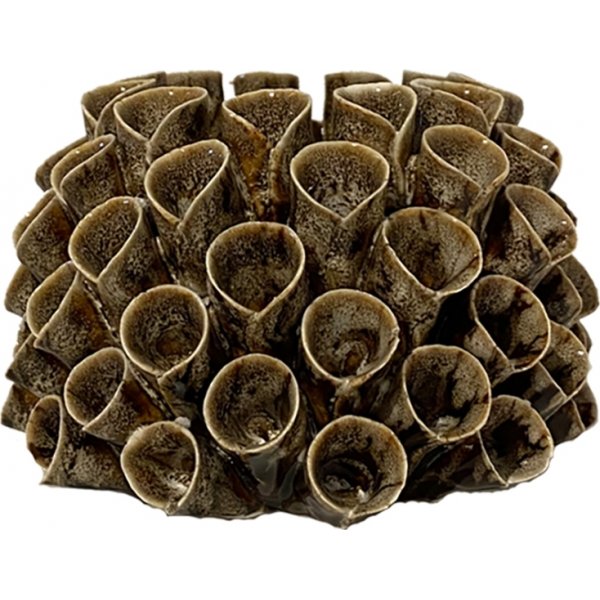 Shelly kaarslantaarn 12 x 12 x 7 cm - Bruin Shelly kaarslantaarn 12 x 12 x 7 cm - Bruin