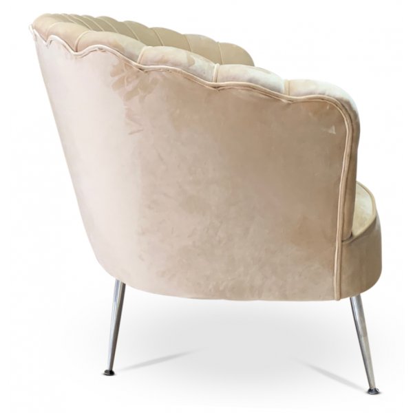 Snäckan 2-sits sammetssoffa beige / Mässing Snäckan 2-sits sammetssoffa beige / Mässing