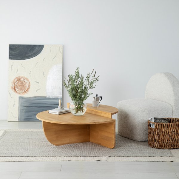 Podium 2 tables basses 90 x 90 cm - Chêne Podium 2 tables basses 90 x 90 cm - Chêne