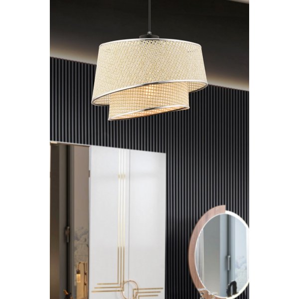 Barette taklampa - Cream/silver