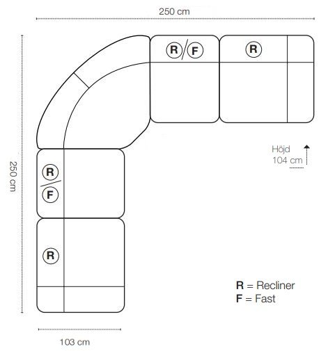 Kensington elektrisk hörnsoffa med ställbart nackstöd - Brun Kensington elektrisk hörnsoffa med ställbart nackstöd - Brun
