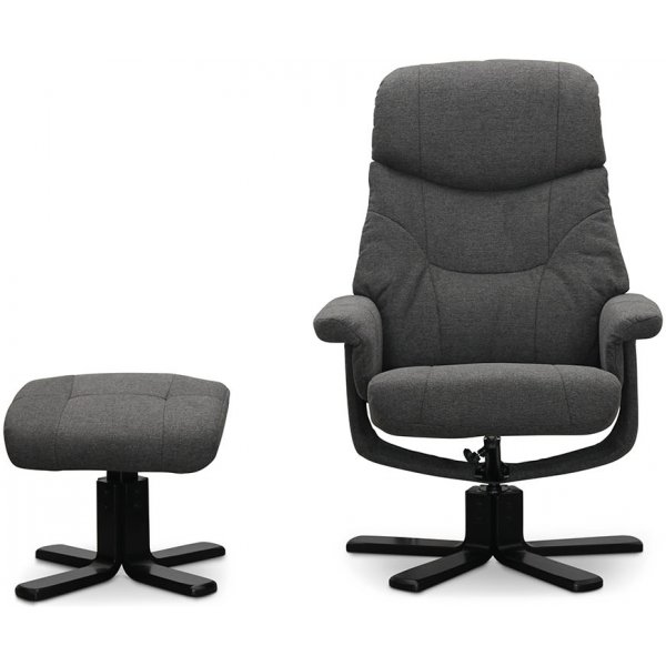 Fauteuil pivotant Bremen avec repose-pieds - Gris Fauteuil pivotant Bremen avec repose-pieds - Gris