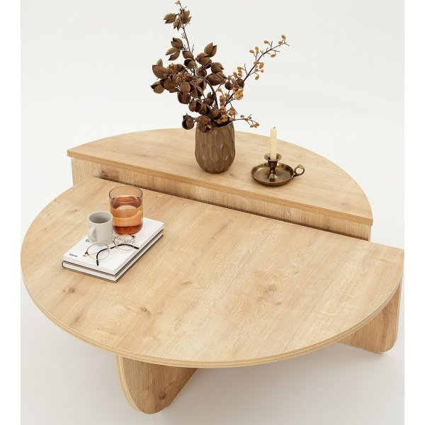 Table basse podium 90 x 90 cm - Chêne saphir Table basse podium 90 x 90 cm - Chêne saphir