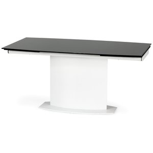 Leslie utdragbart ovalt matbord 160-250 cm - Vit/svart